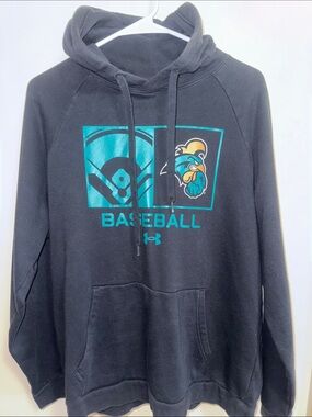 Under Armour Black Hoodie with Teal & Gold Baseball coastal Carolina Graphic